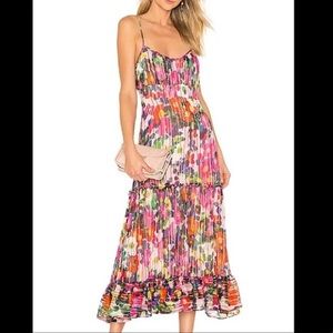 Saloni Bella Floral Print Silk Dress (UK 12/US 8)